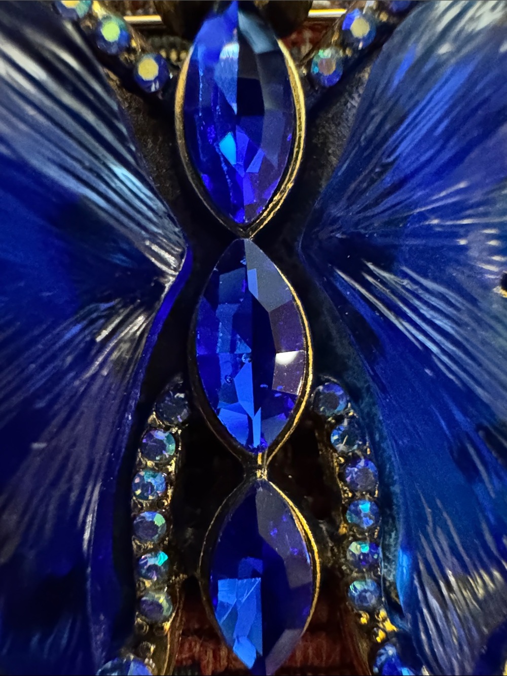 Aratta Silent Journey Blue Crystal Butterfly Brooch Nwot View 3